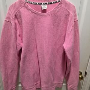 Victoria's Secret PINK Waffle Knit Thermal Sweatshirt M
